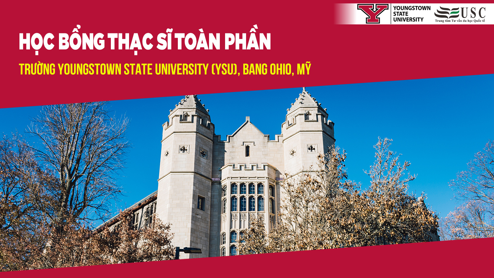 HỌC BỔNG THẠC SỸ TOÀN PHẦN MỸ TẠI TRƯỜNG YOUNGSTOWN STATE UNIVERSITY, MỸ