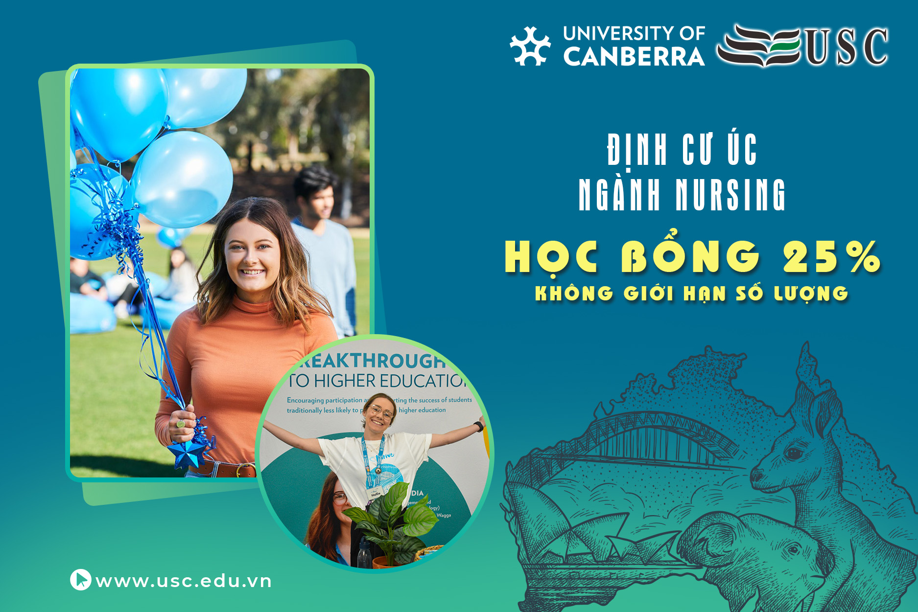 HỌC BỔNG DU HỌC ÚC 2021 LÊN ĐẾN 25% - UNIVERSITY OF CANBERRA