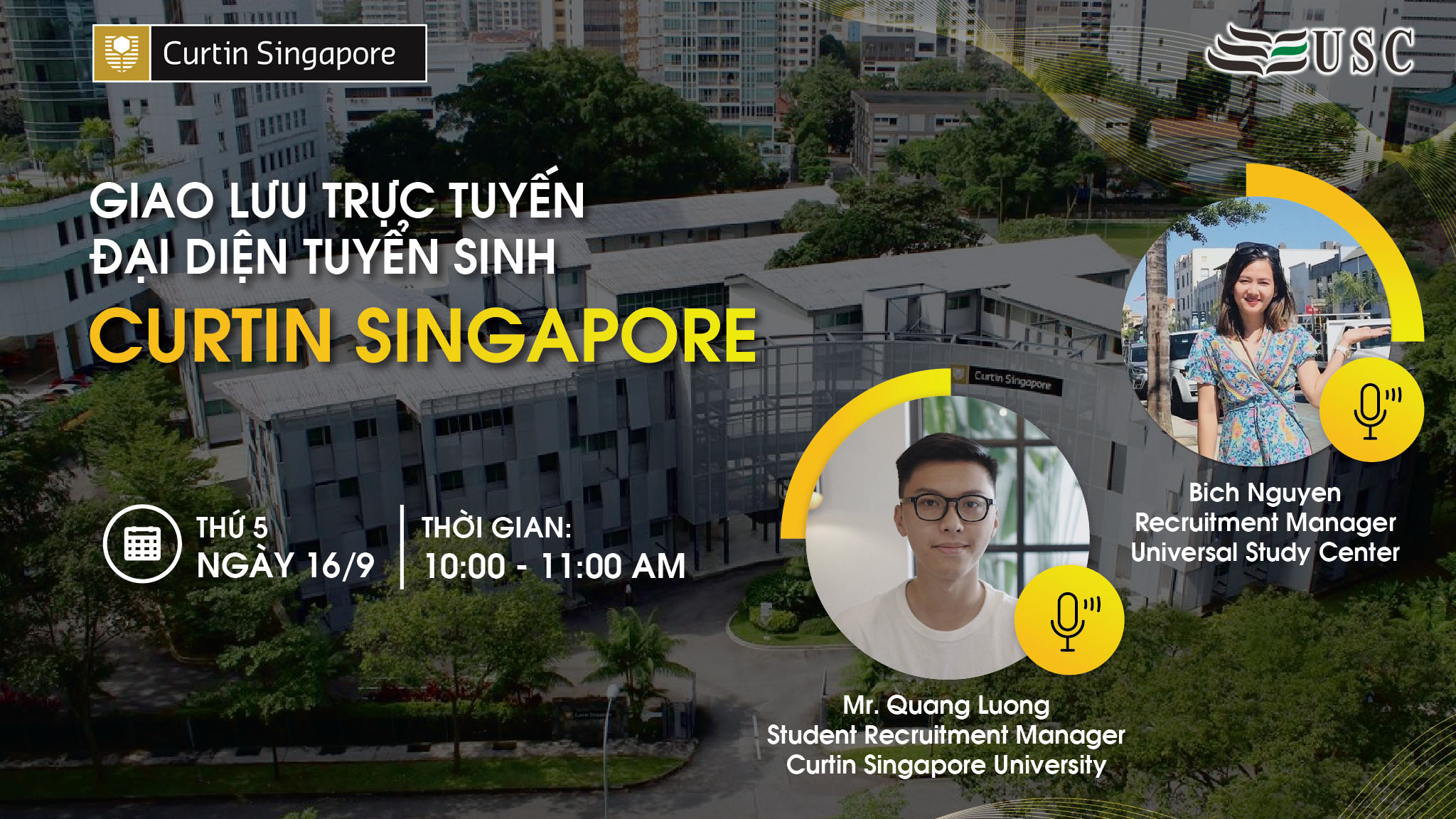 GIAO LƯU TRỰC TUYẾN: ĐẠI DIỆN TUYỂN SINH CURTIN SINGAPORE