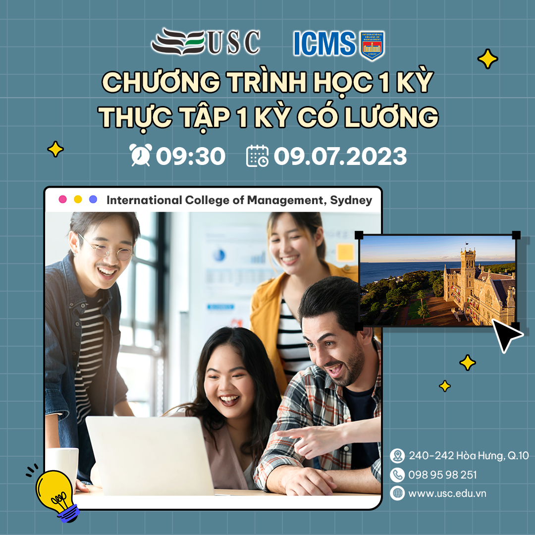 Chương Trình Học 1 Kỳ, Thực Tập 1 Kỳ Có Lương tại ICMS