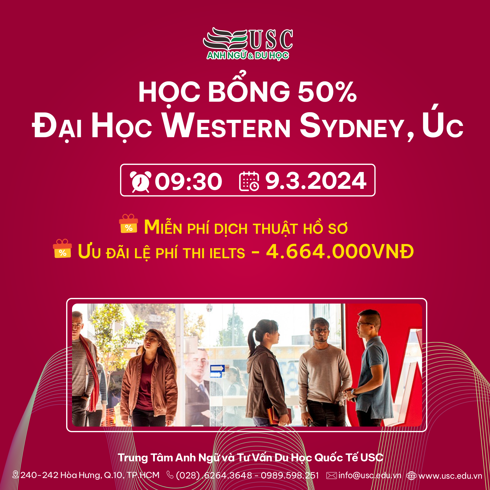 DU HỌC ÚC VỚI HỌC BỔNG 50% TỪ TRƯỜNG WESTERN SYDNEY UNIVERSITY