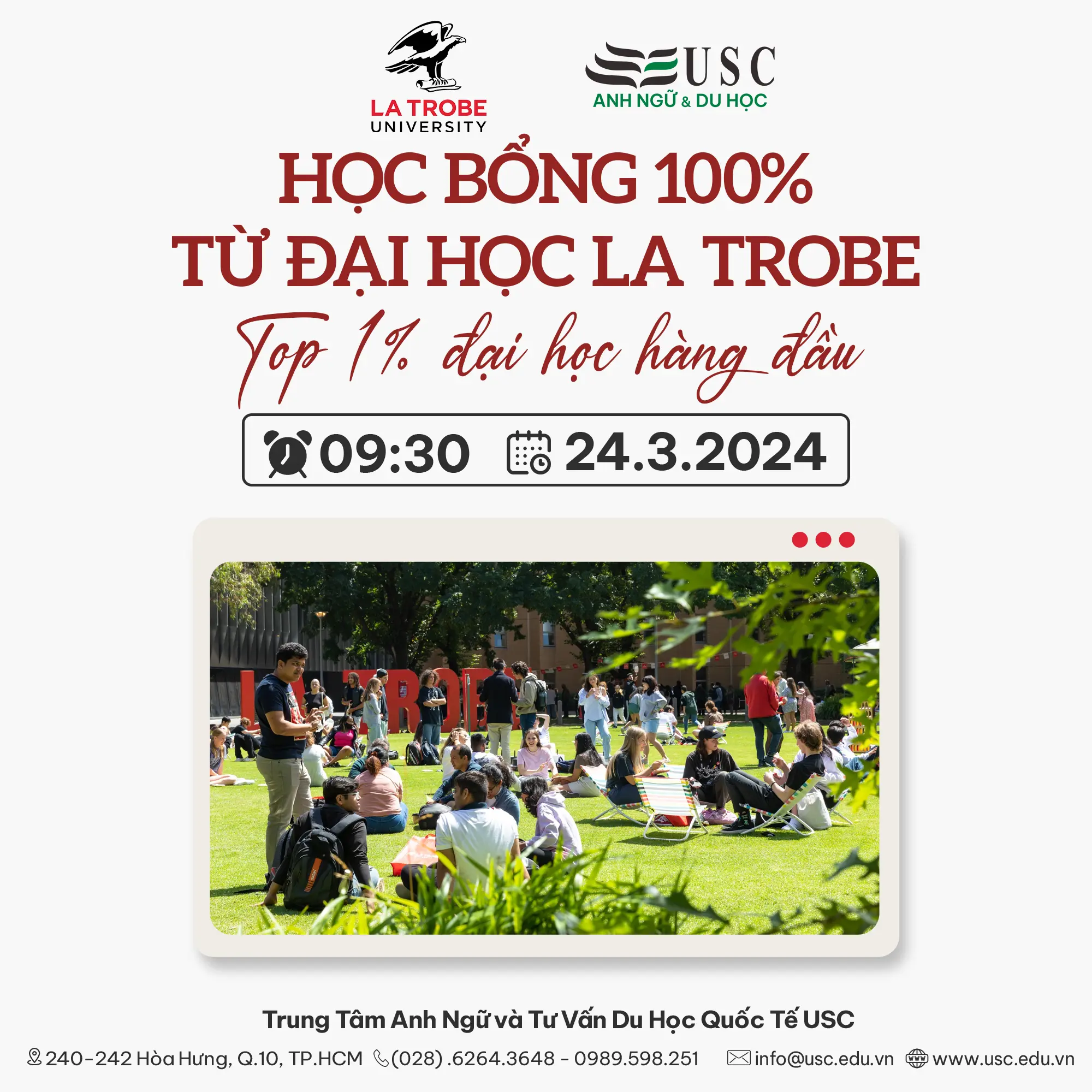 HỌC BỔNG 100% DU HỌC ÚC TỪ ĐẠI HỌC LA TROBE ĐÃ QUAY TRỞ LẠI RỒI ĐÂY