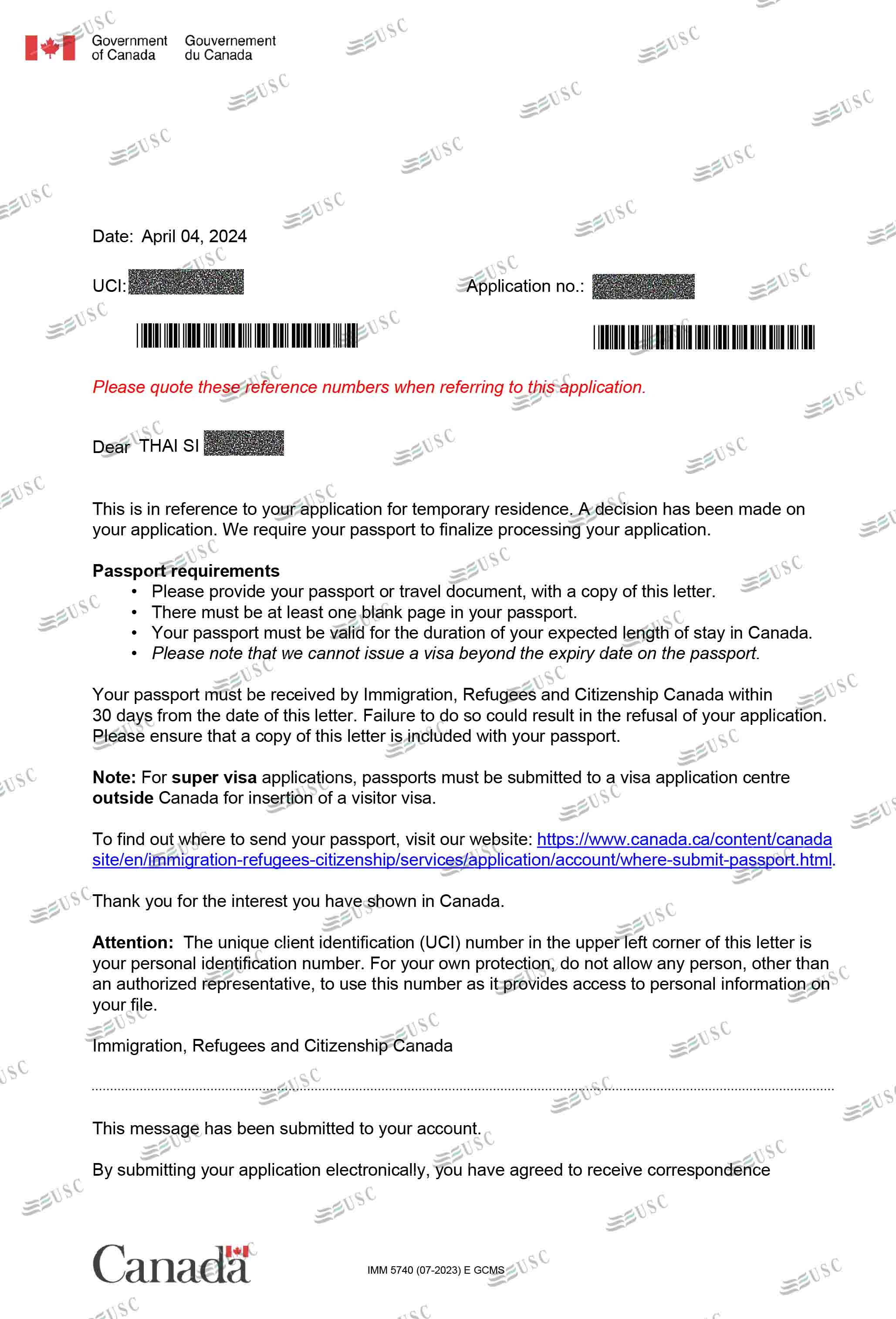 CHÚC MỪNG CÁC KHÁCH HÀNG CỦA USC ĐÃ ĐƯỢC LÃNH SỰ QUÁN CANADA CẤP VISA (QUÝ 2/2024)