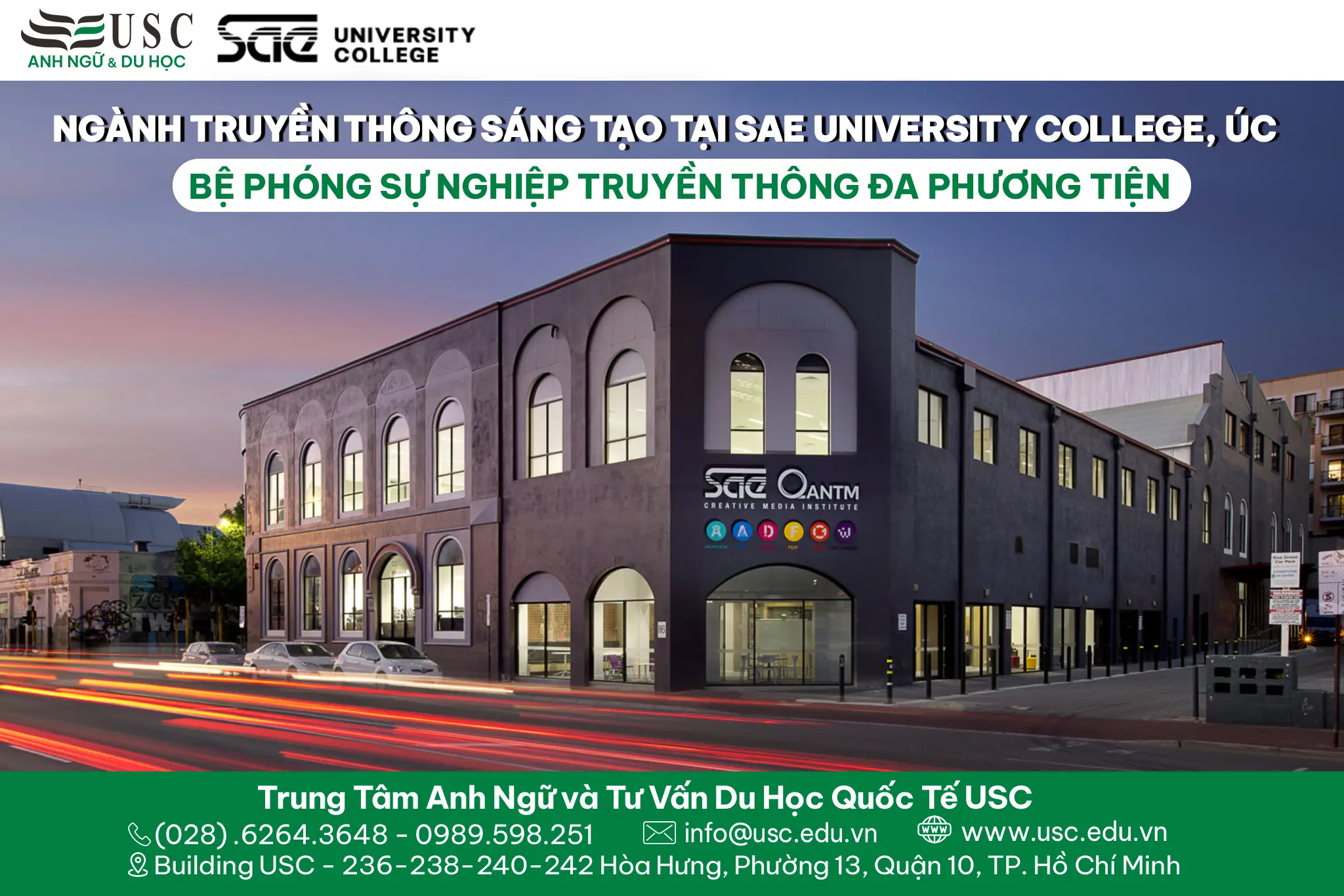 NGÀNH TRUYỀN THÔNG SÁNG TẠO TẠI SAE UNIVERSITY COLLEGE, ÚC – BỆ PHÓNG SỰ NGHIỆP TRUYỀN THÔNG ĐA PHƯƠNG TIỆN
