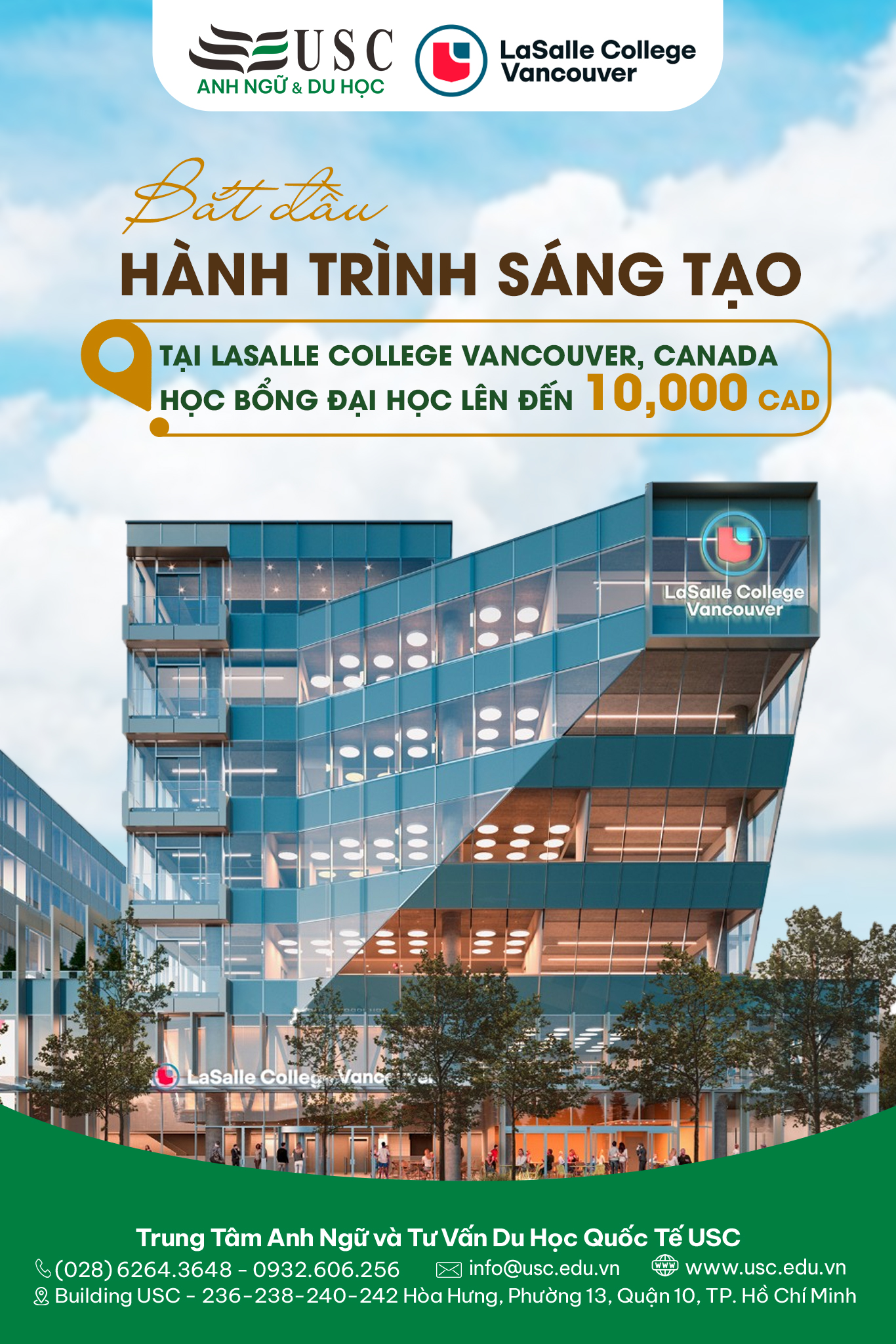 BẮT ĐẦU HÀNH TRÌNH SÁNG TẠO TẠI LASALLE COLLEGE VANCOUVER, CANADA – HỌC BỔNG ĐẠI HỌC LÊN ĐẾN 10,000 CAD