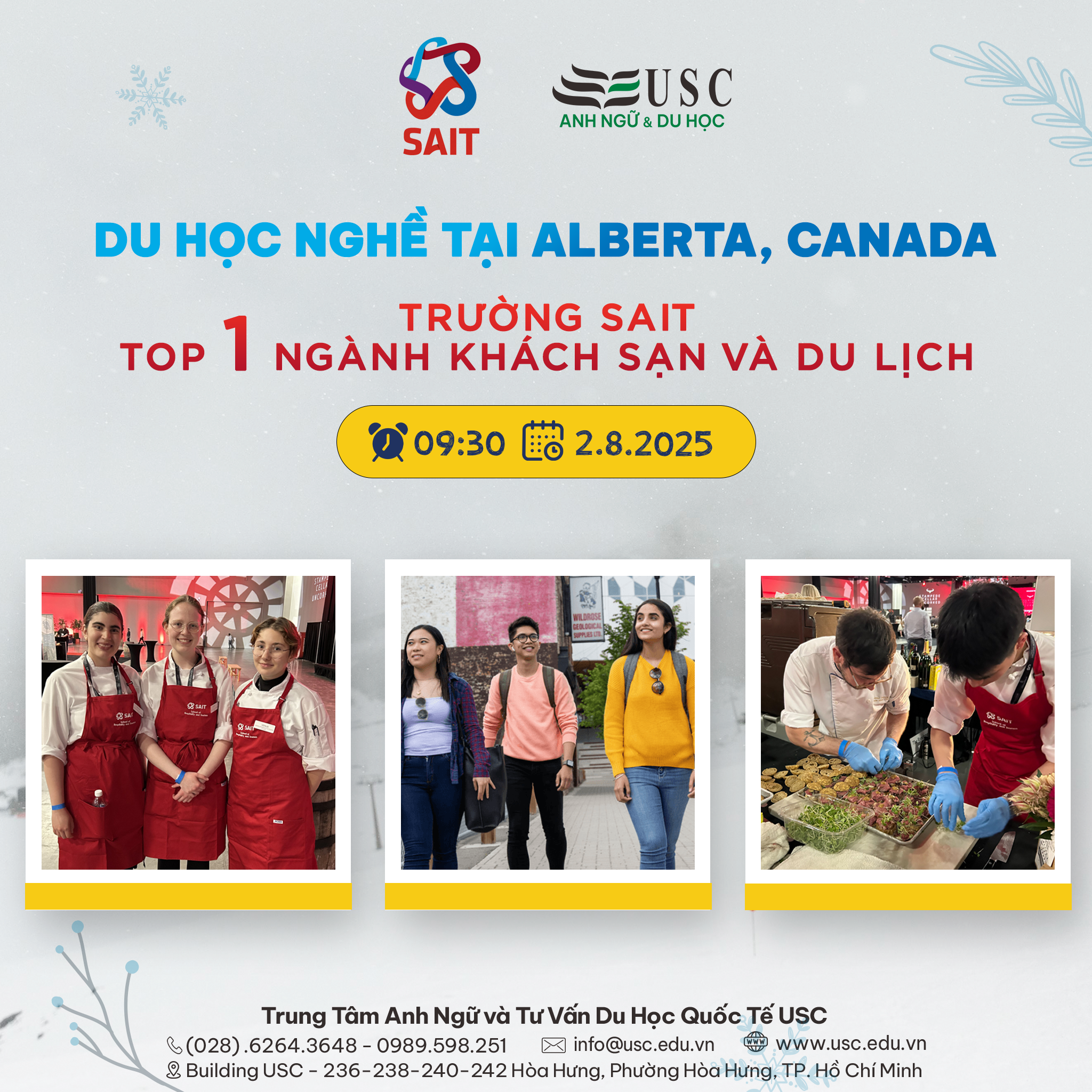 DU HỌC NGHỀ TẠI ALBERTA CANADA CÙNG TRƯỜNG SAIT – TOP 1 NGÀNH KHÁCH SẠN VÀ DU LỊCH