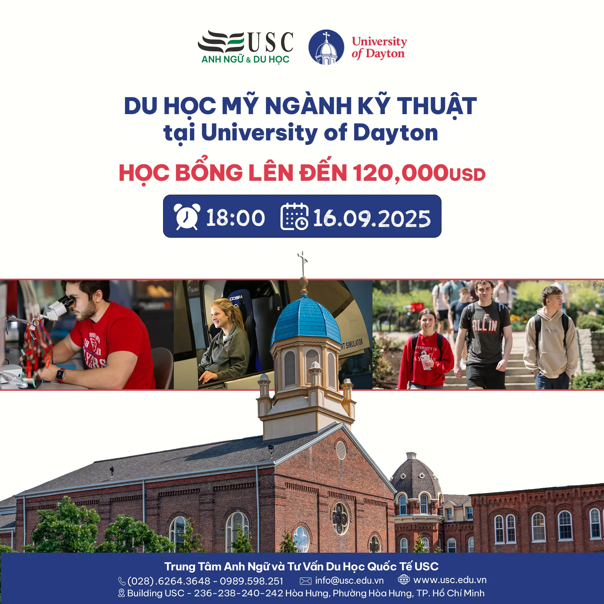 DU HỌC MỸ NGÀNH KỸ THUẬT TẠI UNIVERSITY OF DAYTON – HỌC BỔNG LÊN ĐẾN 120,000 USD!