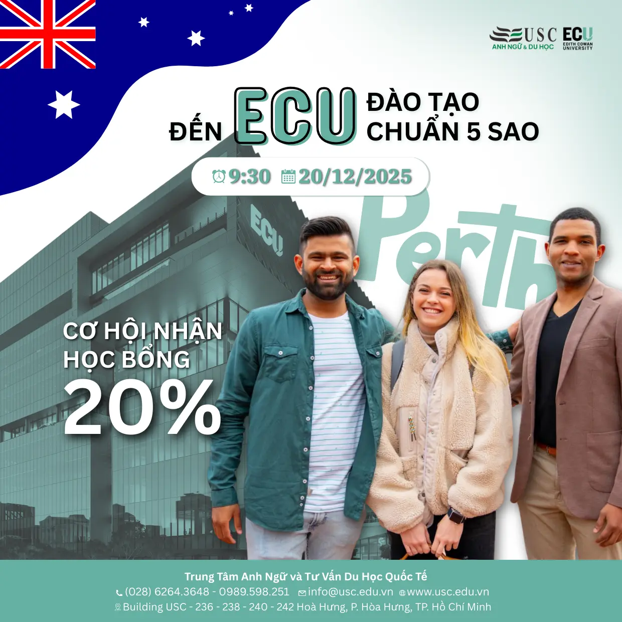ĐẾN EDITH COWAN UNIVERSITY - TRẢI NGHIỆM CHẤT LƯỢNG ĐÀO TẠO 5 SAO