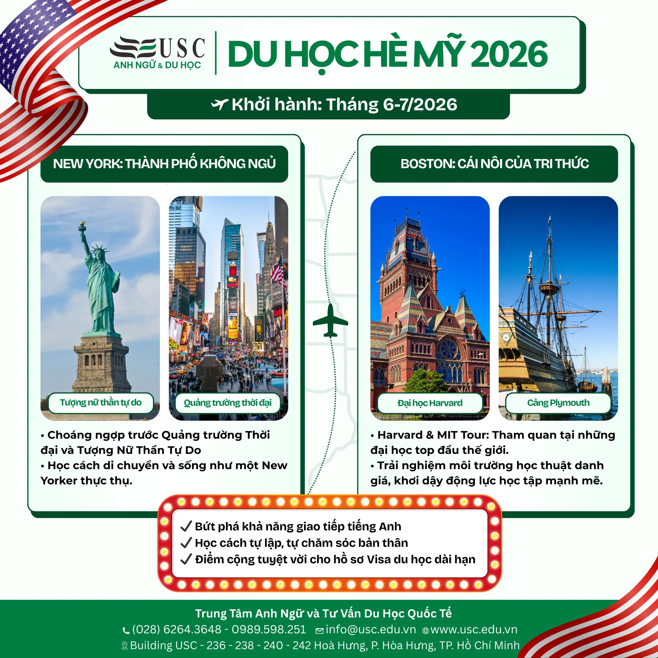 DU HỌC HÈ MỸ 2026: CHẠM TAY VÀO GIẤC MƠ LỚN TẠI NEW YORK & BOSTON