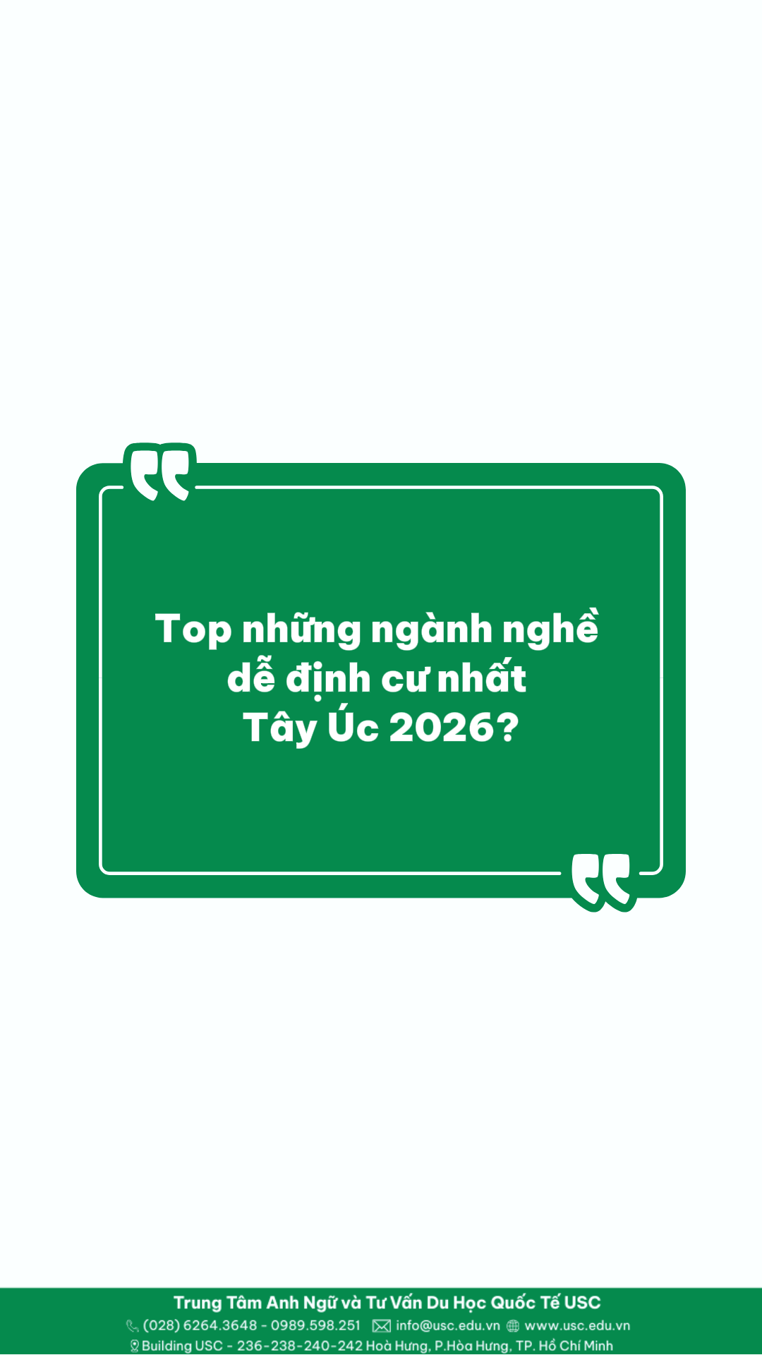 🔴 SERIES: VISA SUCCESS BY USC - THÀNH CÔNG VISA CÙNG USC 🇦🇺 Tây Úc đang cần nhân lực ở những lĩnh vực nào và đâu là ngành nghề lý tưởng để du học Úc cho năm 2026? 🤔