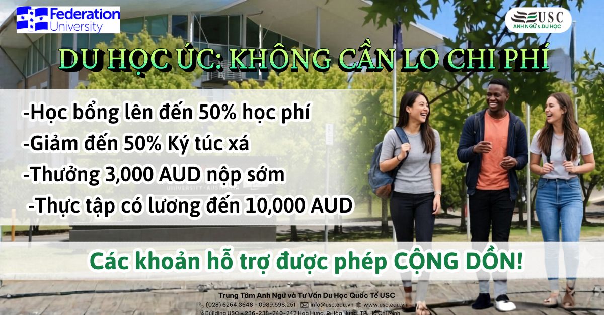 Du Học Úc Không Cần Lo Về Chi Phí Tại Đại Học Federation