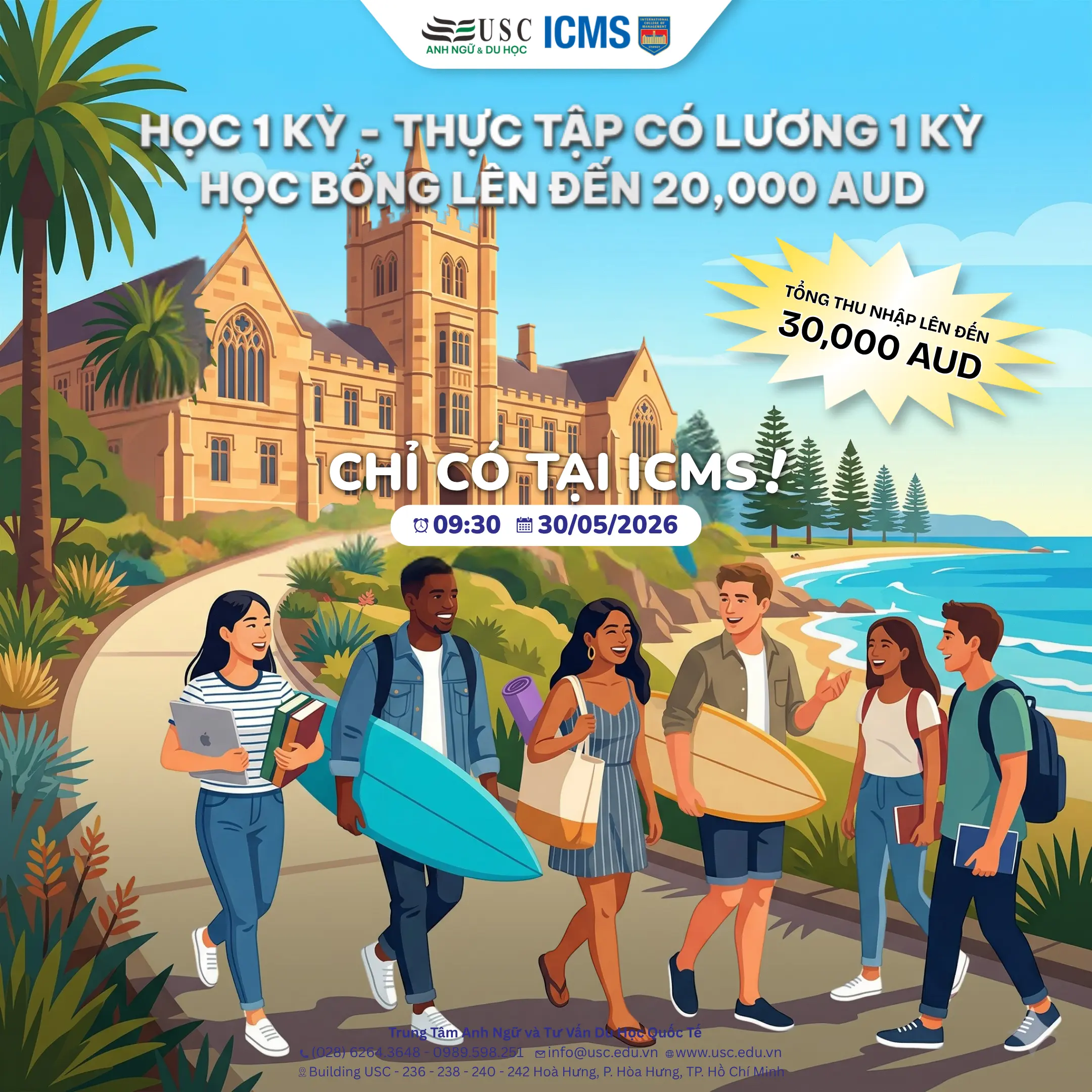 DU HỌC ÚC KIỂU “REAL EXPERIENCE” – HỌC THẬT, LÀM THẬT, SỐNG THẬT CÙNG ICMS