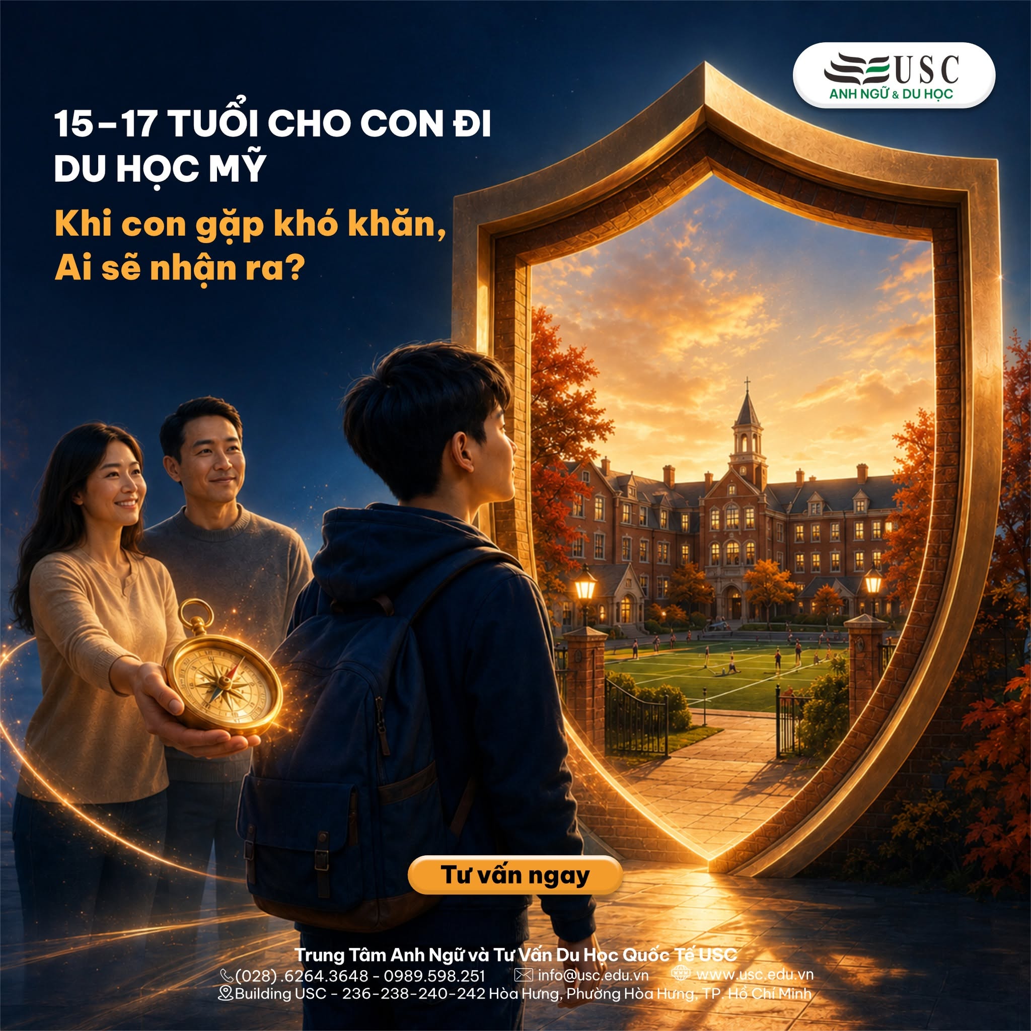15–17 TUỔI CHO CON ĐI DU HỌC MỸ: ĐIỀU ĐÁNG LO NHẤT KHÔNG PHẢI LÀ CON CÒN NHỎ, MÀ LÀ KHI CON GẶP KHÓ KHĂN, AI SẼ NHẬN RA?