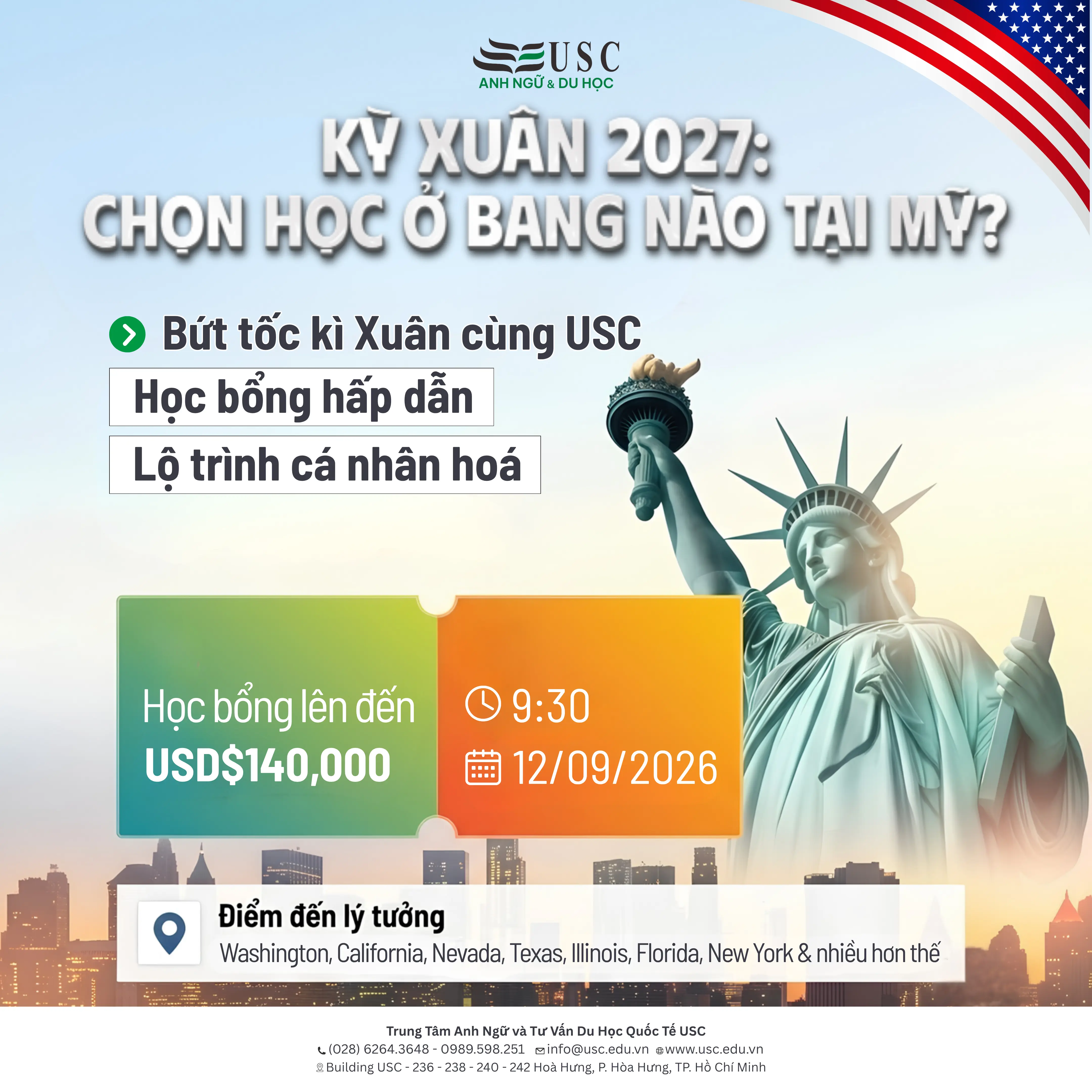 KỲ XUÂN 2027: CHỌN HỌC Ở BANG NÀO TẠI MỸ?