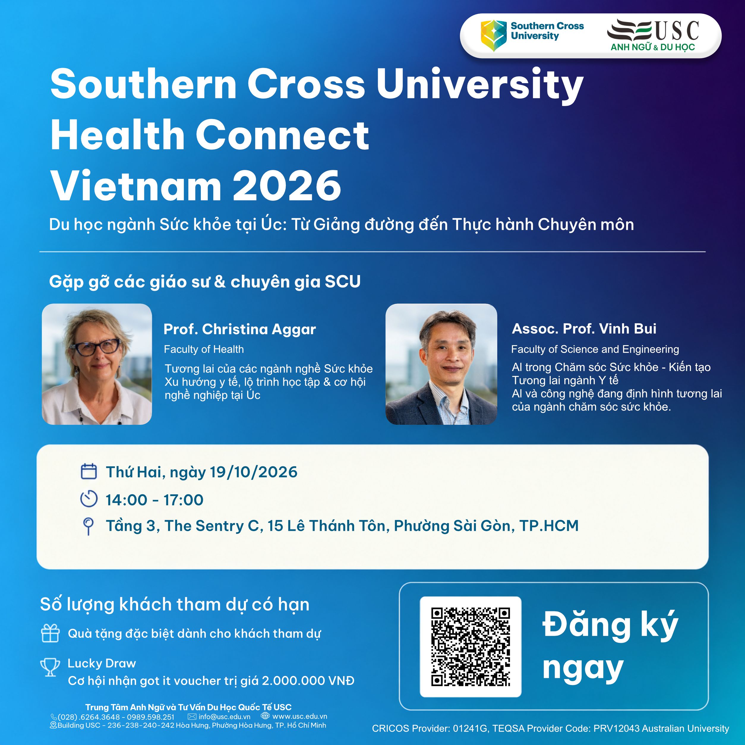GẶP GỠ TRỰC TIẾP GIÁO SƯ ÚC: KHÁM PHÁ Y TẾ, ĐIỀU DƯỠNG & AI CÙNG SOUTHERN CROSS UNIVERSITY