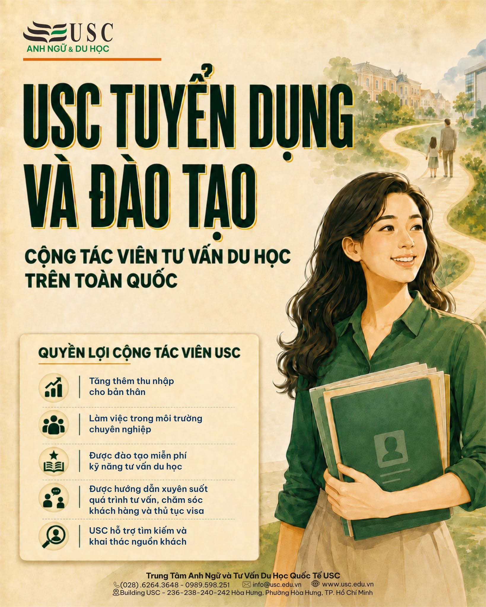 USC TUYỂN CỘNG TÁC VIÊN TƯ VẤN DU HỌC TOÀN QUỐC